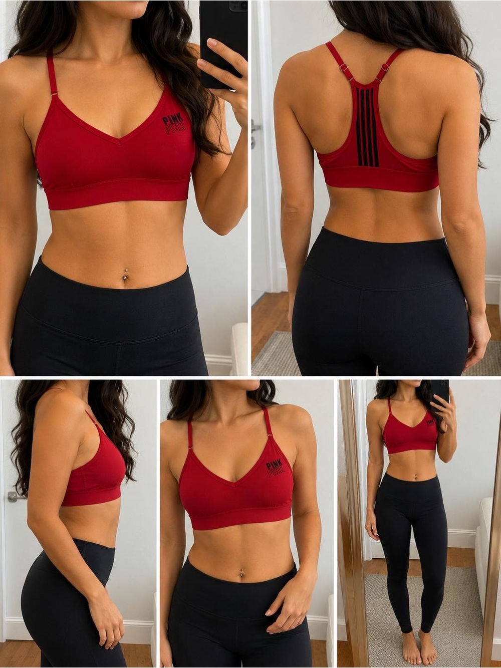 PINK Victoria's Secret Red Seamless Sports Bralette